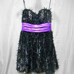 XOXO black purple strapless knee length dress